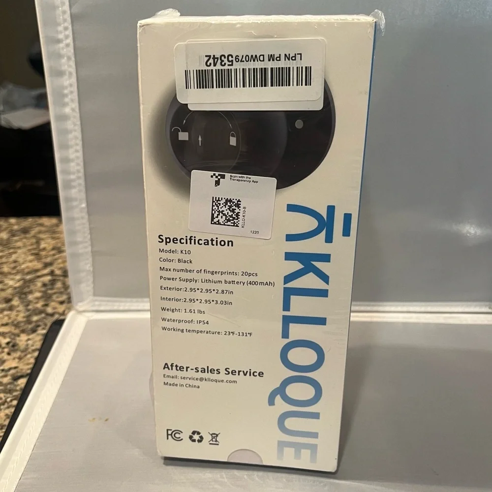 NIB KLLOQUE Black K10 Smart Fingerprint Door Knob Keyless Thumbprint Entry $54! - Picture 9 of 12